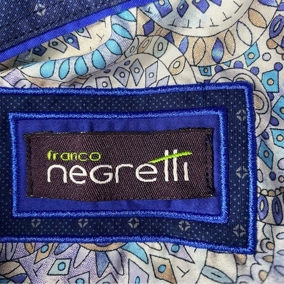 Franco Negretti Shirt Men's Multicolor Abstract Boho Rainbow Festive Summer S - Picture 3 of 8